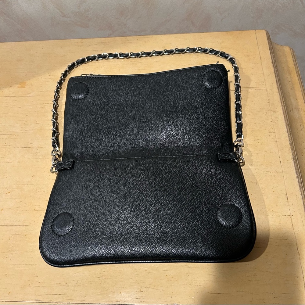 Zadig & Voltaire Black Leather Shoulder Bag with Silver Wing Emblem - Picture 5 of 15